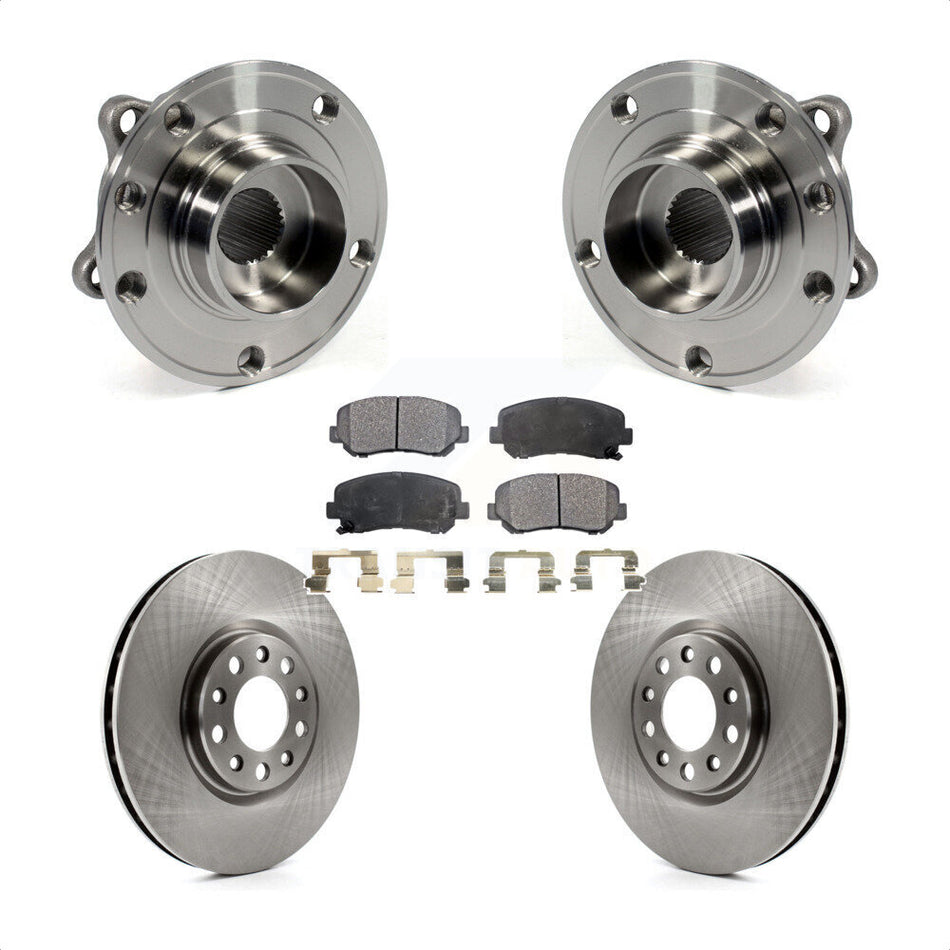 Front Hub Bearing Assembly With Disc Brake Rotors And Ceramic Pads Kit For Dodge Dart Chrysler 200 KBB-100730