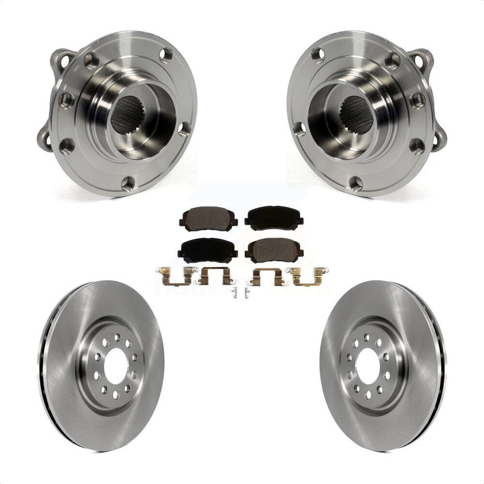 Front Hub Bearing Assembly With Disc Brake Rotors And Ceramic Pads Kit For 2015-2017 Chrysler 200 330mm Diameter Rotor KBB-100731