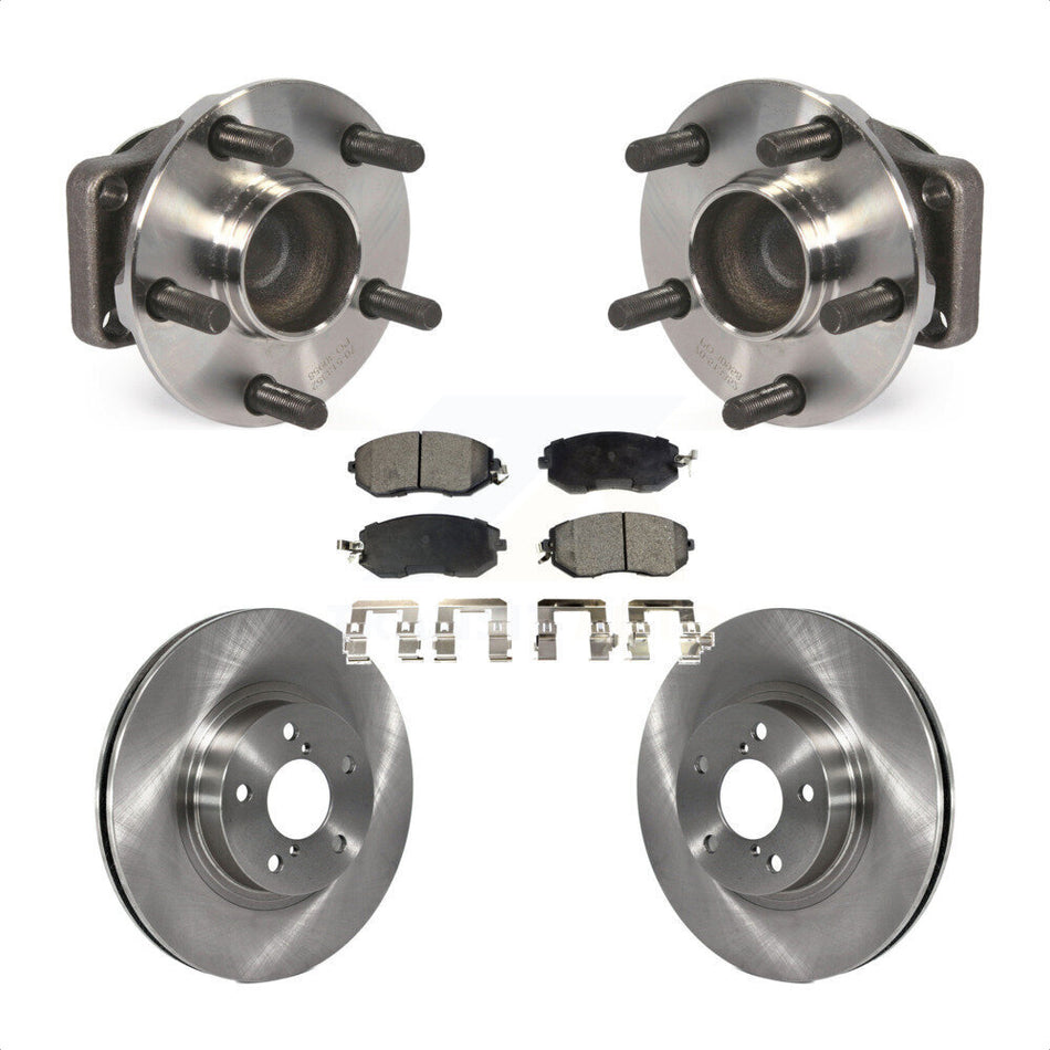 Front Hub Bearing Assembly With Disc Brake Rotors And Ceramic Pads Kit For 2013-2016 Scion FR-S Subaru BRZ 277mm Diameter Rotor KBB-100732