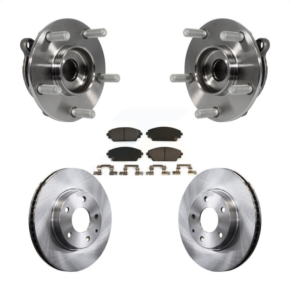 Front Hub Bearing Assembly With Disc Brake Rotors And Ceramic Pads Kit For 2016-2021 Mazda CX-3 FWD KBB-100737