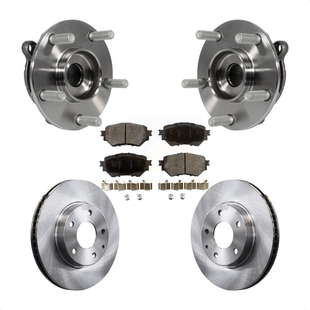 Front Hub Bearing Assembly Disc Brake Rotors And Ceramic Pads Kit For Mazda 3 Sport KBB-100738
