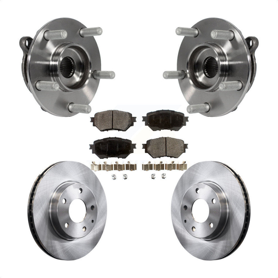 Front Hub Bearing Assembly Disc Brake Rotors And Ceramic Pads Kit For Mazda 3 Sport KBB-100738