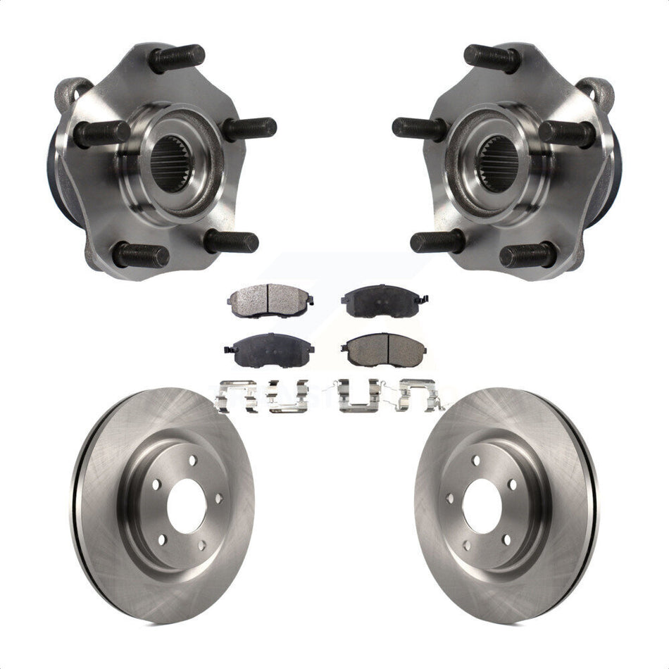 Front Hub Bearing Assembly With Disc Brake Rotors And Ceramic Pads Kit For 2017-2019 Nissan Sentra Turbocharged KBB-100742