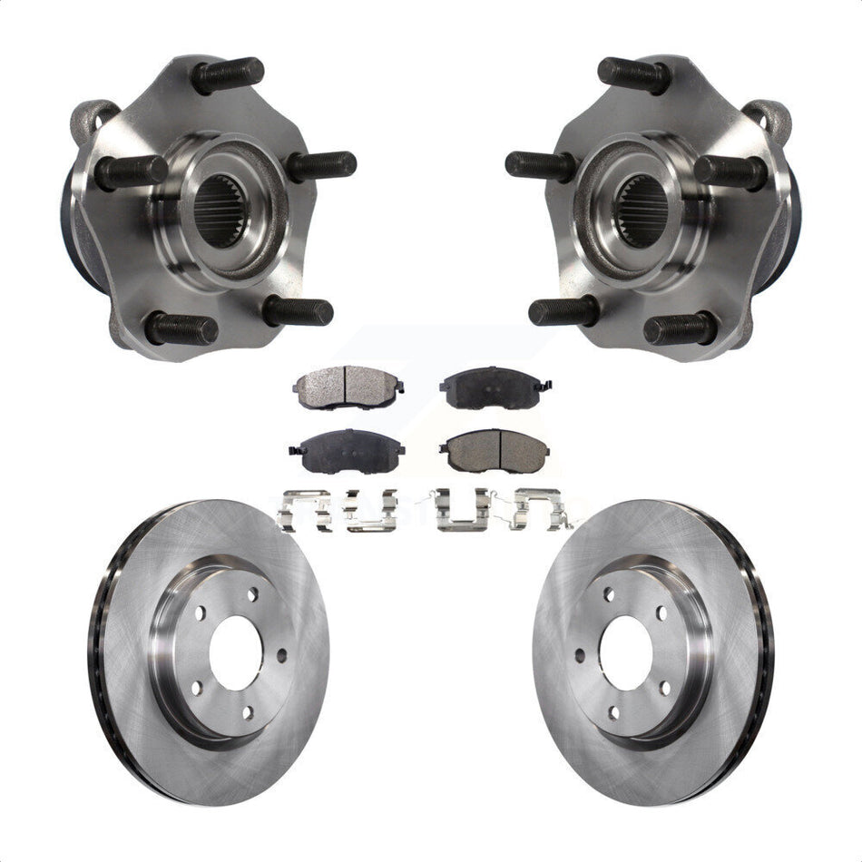 Front Hub Bearing Assembly With Disc Brake Rotors And Ceramic Pads Kit For Nissan Sentra KBB-100744