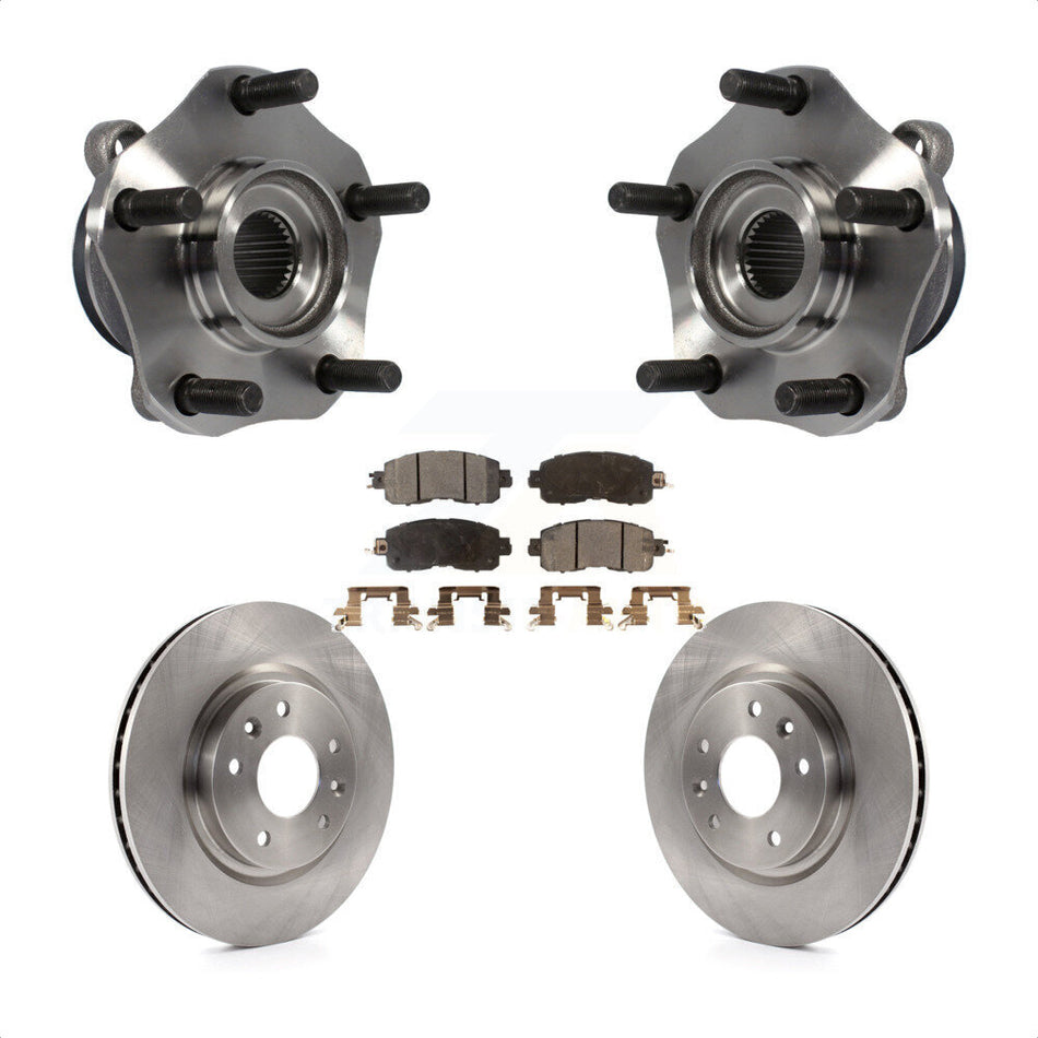 Front Hub Bearing Assembly With Disc Brake Rotors And Ceramic Pads Kit For Nissan LEAF KBB-100746