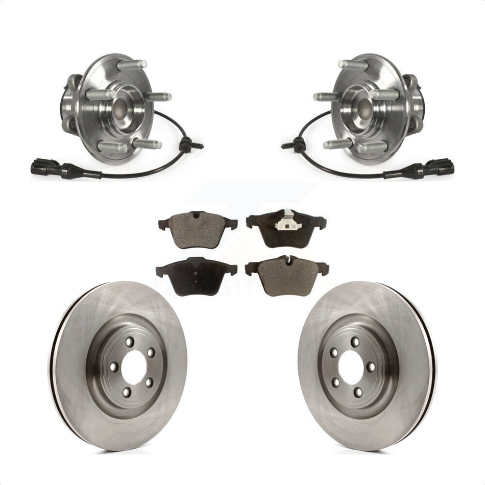 Front Hub Bearing Assembly With Disc Brake Rotors And Ceramic Pads Kit For Jaguar XF XJ XK KBB-100748