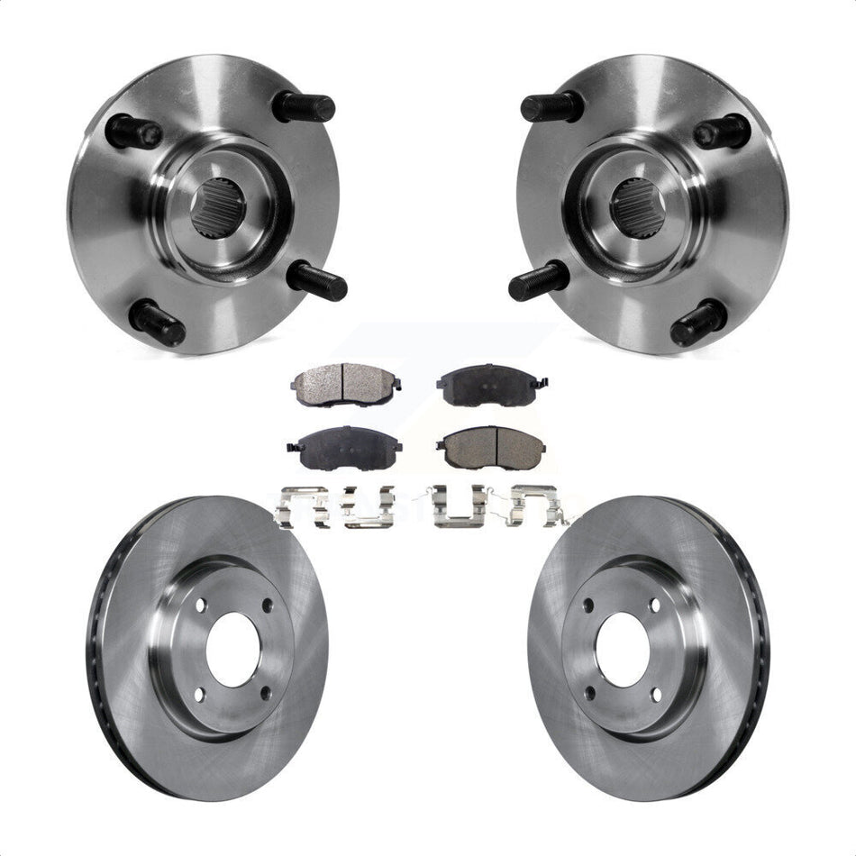 Front Hub Bearing Assembly With Disc Brake Rotors And Ceramic Pads Kit For Nissan Versa KBB-100750