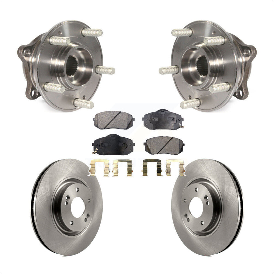 Front Hub Bearing Assembly With Disc Brake Rotors And Ceramic Pads Kit For Hyundai Sonata Tucson KBB-100754
