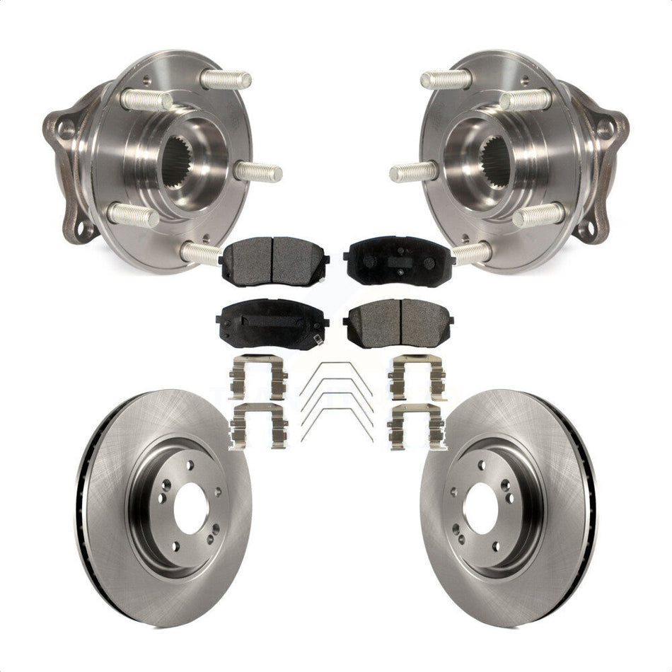 Front Hub Bearing Assembly With Disc Brake Rotors And Ceramic Pads Kit For Hyundai Sonata Kia Optima KBB-100756