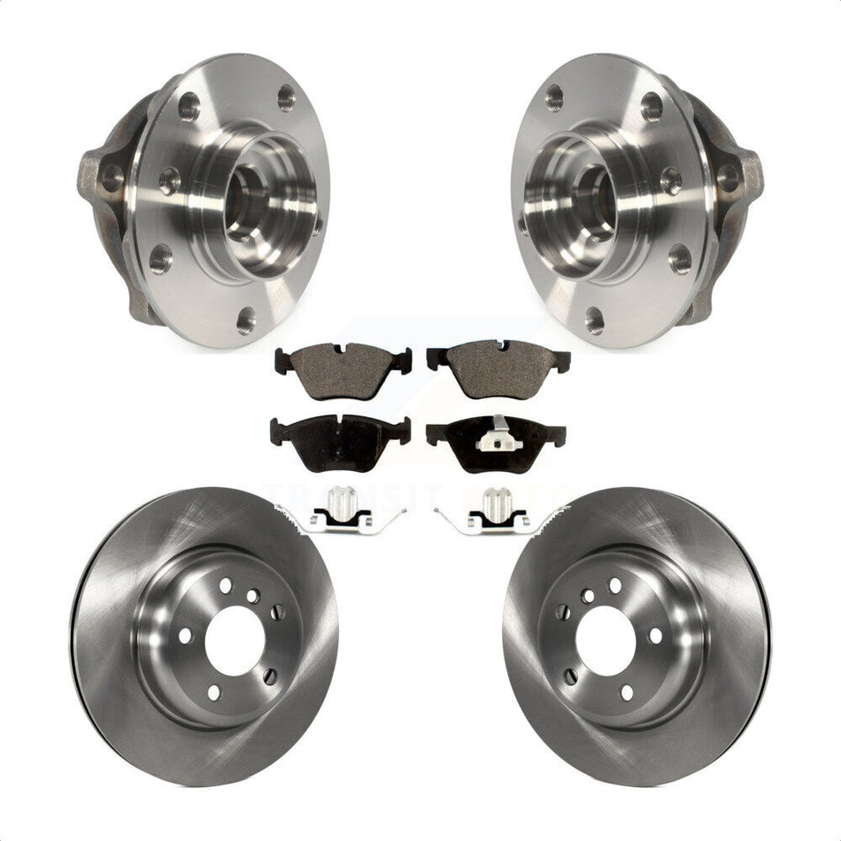 Front Hub Bearing Assembly With Disc Brake Rotors And Ceramic Pads Kit For 2012-2016 BMW 528i xDrive Without Performance Brakes 330mm Diameter Rotor KBB-100762