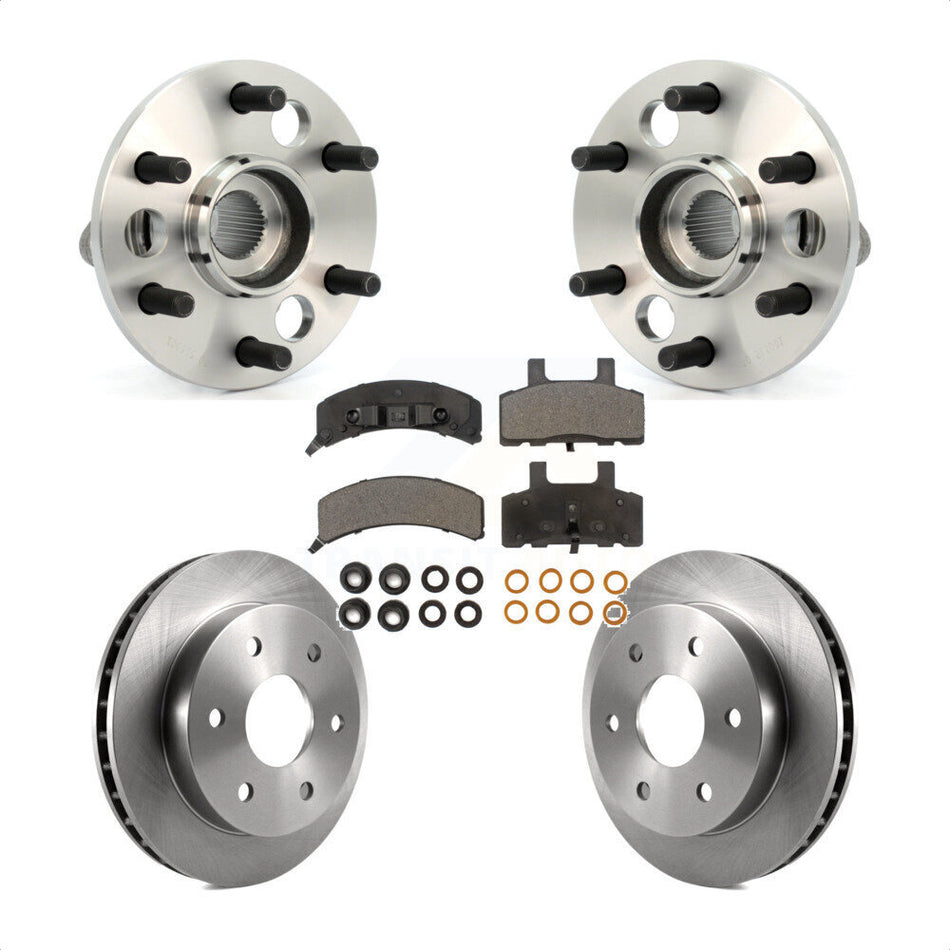 Front Hub Bearing Assembly With Disc Brake Rotors And Ceramic Pads Kit For Chevrolet K1500 GMC K2500 Suburban Blazer Yukon KBB-100764