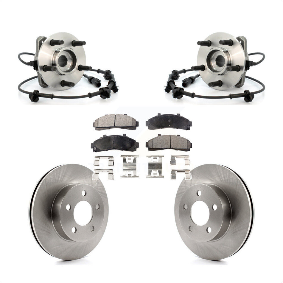 Front Hub Bearing Assembly With Disc Brake Rotors And Ceramic Pads Kit For Ford Ranger Mazda B3000 B4000 KBB-100775