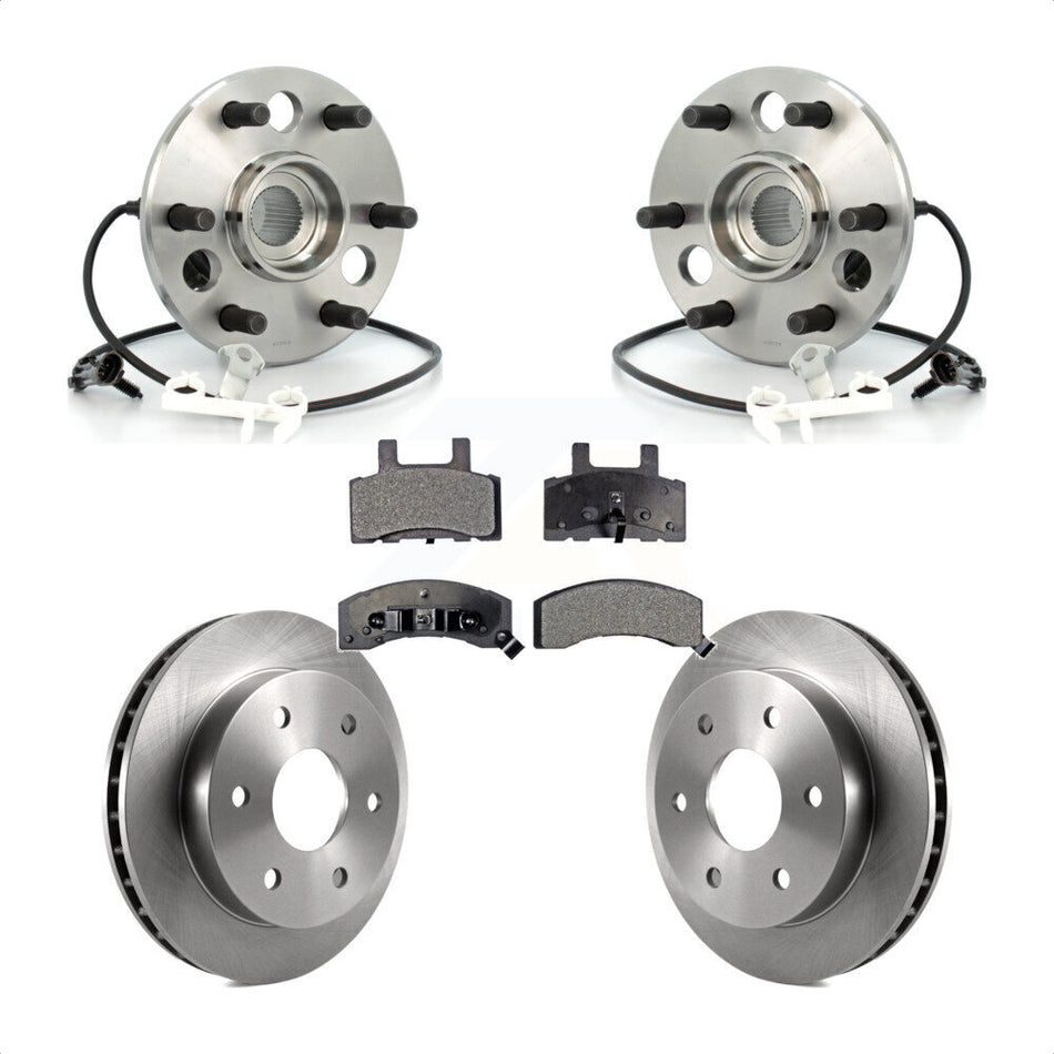 Front Hub Bearing Assembly With Disc Brake Rotors And Ceramic Pads Kit For Chevrolet Tahoe GMC Yukon K2500 Suburban KBB-100784