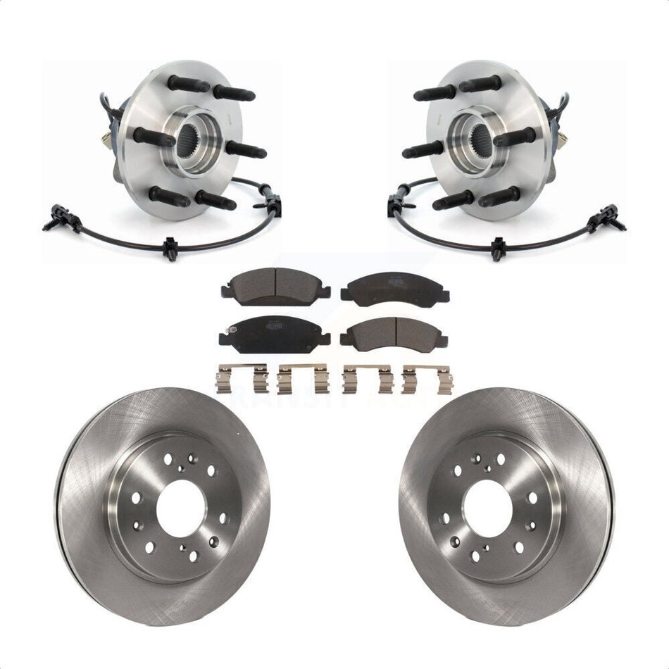 Front Hub Bearing Assembly With Disc Brake Rotors And Ceramic Pads Kit For Chevrolet Silverado 1500 GMC Sierra Classic Express Savana KBB-100798