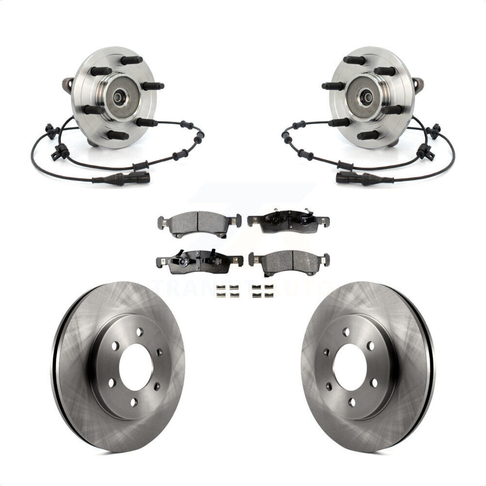 Front Hub Bearing Assembly With Disc Brake Rotors And Ceramic Pads Kit For Ford Expedition Lincoln Navigator KBB-100810