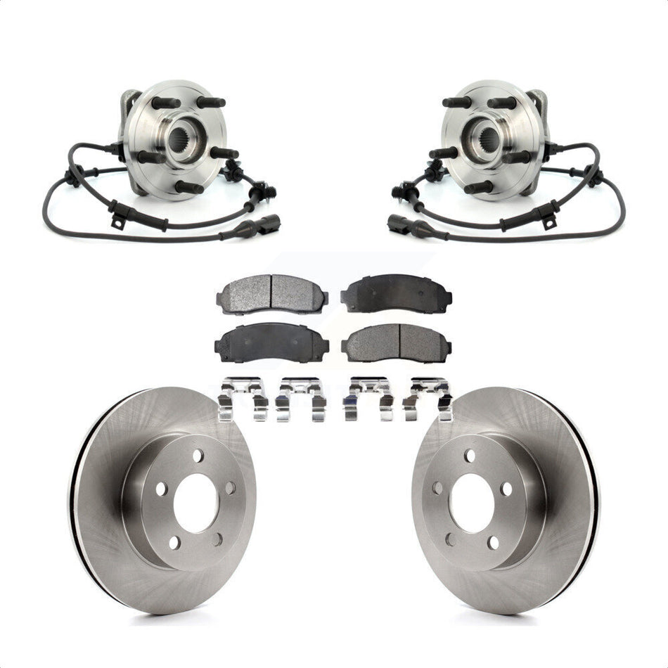 Front Hub Bearing Assembly With Disc Brake Rotors And Ceramic Pads Kit For 2003 Ford Ranger 4WD 286mm Diameter Rotor KBB-100817