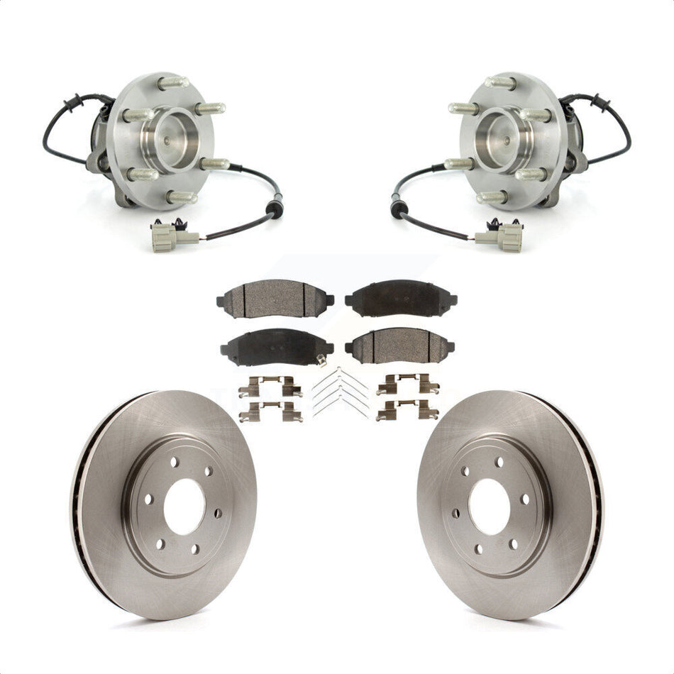 Front Hub Bearing Assembly With Disc Brake Rotors And Ceramic Pads Kit For Nissan Frontier Suzuki Equator RWD with 2.5L KBB-100832