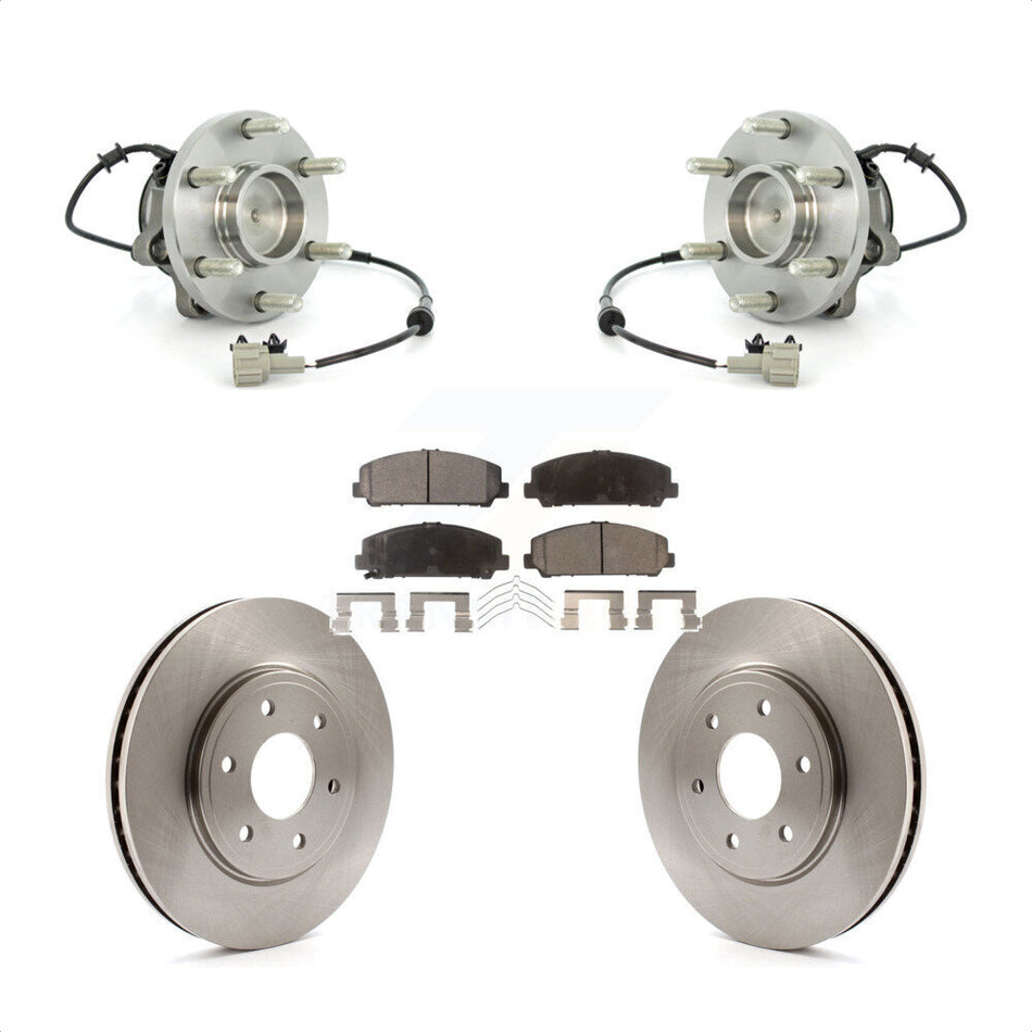 Front Hub Bearing Assembly With Disc Brake Rotors And Ceramic Pads Kit For Suzuki Equator KBB-100833