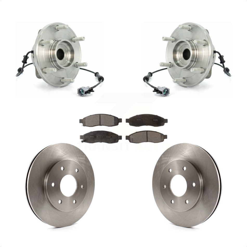 Front Hub Bearing Assembly With Disc Brake Rotors And Ceramic Pads Kit For Nissan Titan Pathfinder Armada INFINITI QX56 TITAN KBB-100840