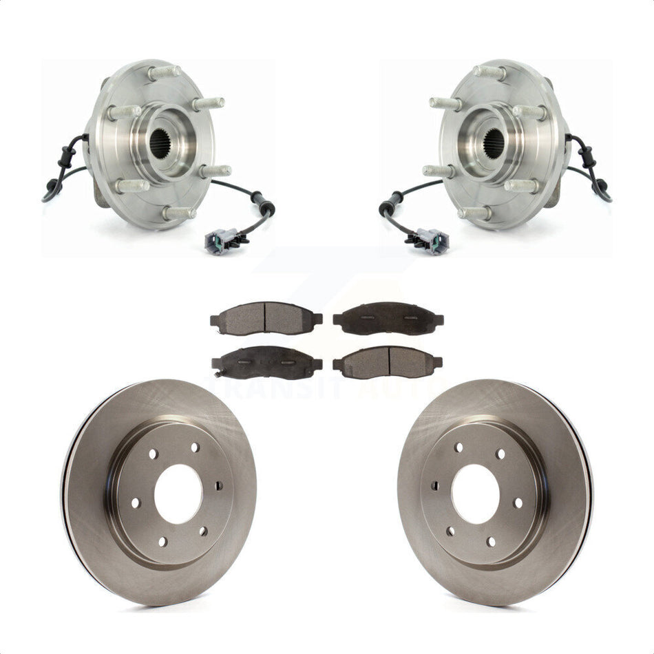 Front Hub Bearing Assembly With Disc Brake Rotors And Ceramic Pads Kit For Nissan TITAN Armada INFINITI QX56 KBB-100842
