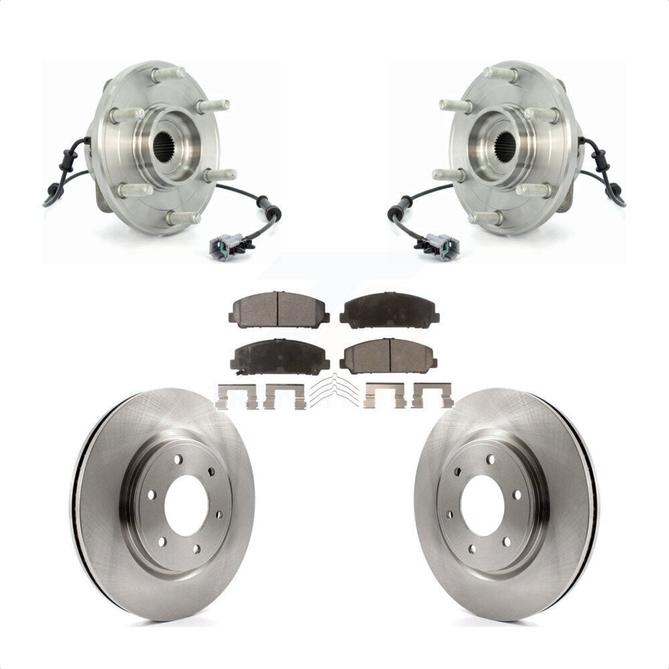 Front Hub Bearing Assembly With Disc Brake Rotors And Ceramic Pads Kit For 2007 INFINITI QX56 From 04 07 KBB-100845