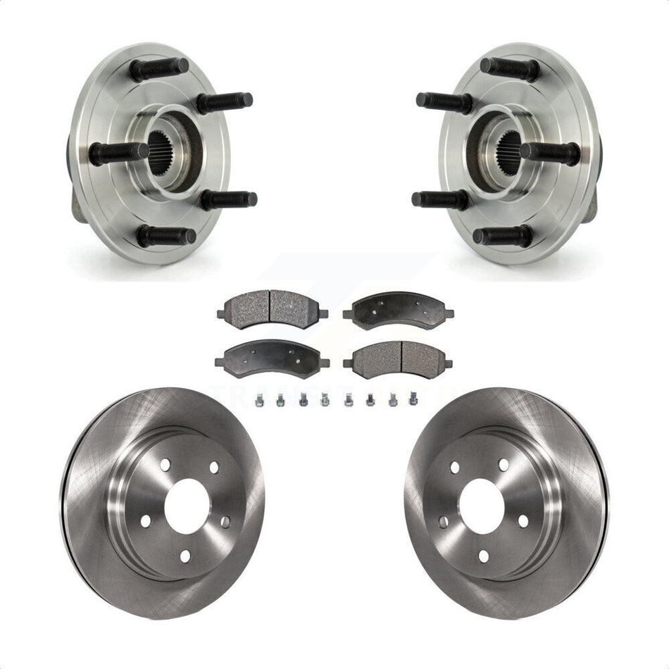 Front Hub Bearing Assembly With Disc Brake Rotors And Ceramic Pads Kit For Dodge Ram 1500 5 Lug Wheels KBB-100850