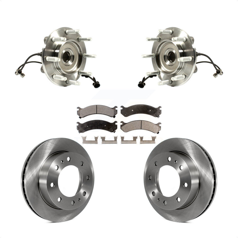 Front Hub Bearing Assembly With Disc Brake Rotors And Ceramic Pads Kit For Chevrolet Silverado 2500 HD GMC Sierra Classic 1500 Suburban Yukon XL Avalanche KBB-100866