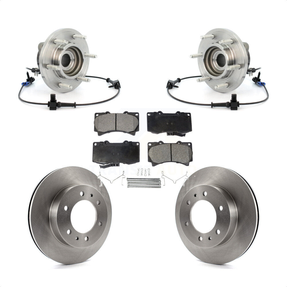 Front Hub Bearing Assembly Disc Brake Rotors And Ceramic Pads Kit For 2006-2008 Hummer H3 KBB-100872