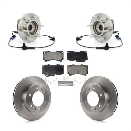 Front Hub Bearing Assembly Disc Brake Rotors And Ceramic Pads Kit For 2006-2008 Hummer H3 KBB-100872