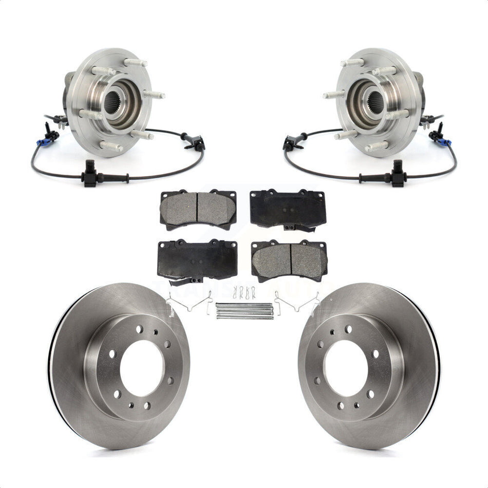 Front Hub Bearing Assembly Disc Brake Rotors And Ceramic Pads Kit For 2006-2008 Hummer H3 KBB-100872