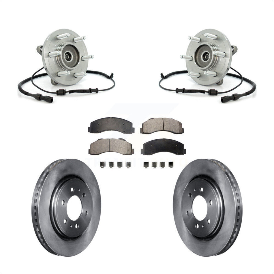 Front Hub Bearing Assembly With Disc Brake Rotors And Ceramic Pads Kit For 2010-2010 Ford Expedition Lincoln Navigator 4WD KBB-100876