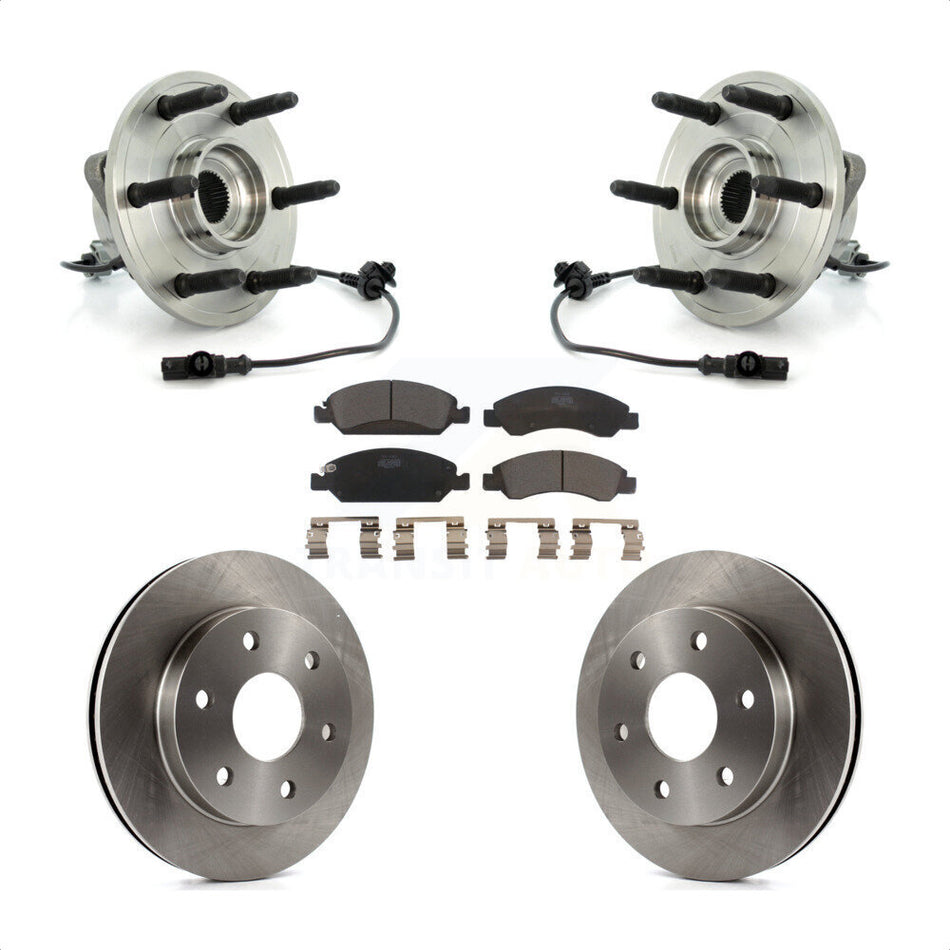 Front Hub Bearing Assembly With Disc Brake Rotors And Ceramic Pads Kit For GMC Sierra 1500 KBB-100877