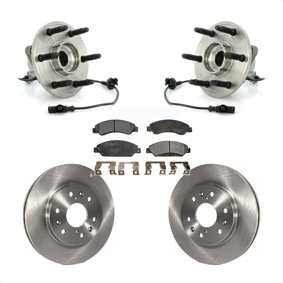 Front Hub Bearing Assembly With Disc Brake Rotors And Ceramic Pads Kit For 2007-2007 Chevrolet Tahoe GMC Suburban 1500 Yukon Cadillac Avalanche XL Escalade ESV EXT KBB-100879