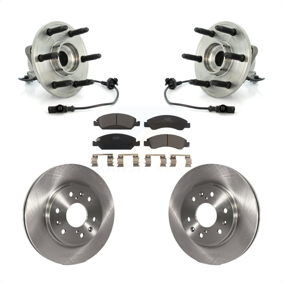 Front Hub Bearing Assembly With Disc Brake Rotors And Ceramic Pads Kit For Chevrolet Silverado 1500 GMC Sierra Tahoe Suburban Yukon Cadillac XL Avalanche Escalade ESV EXT KBB-100880
