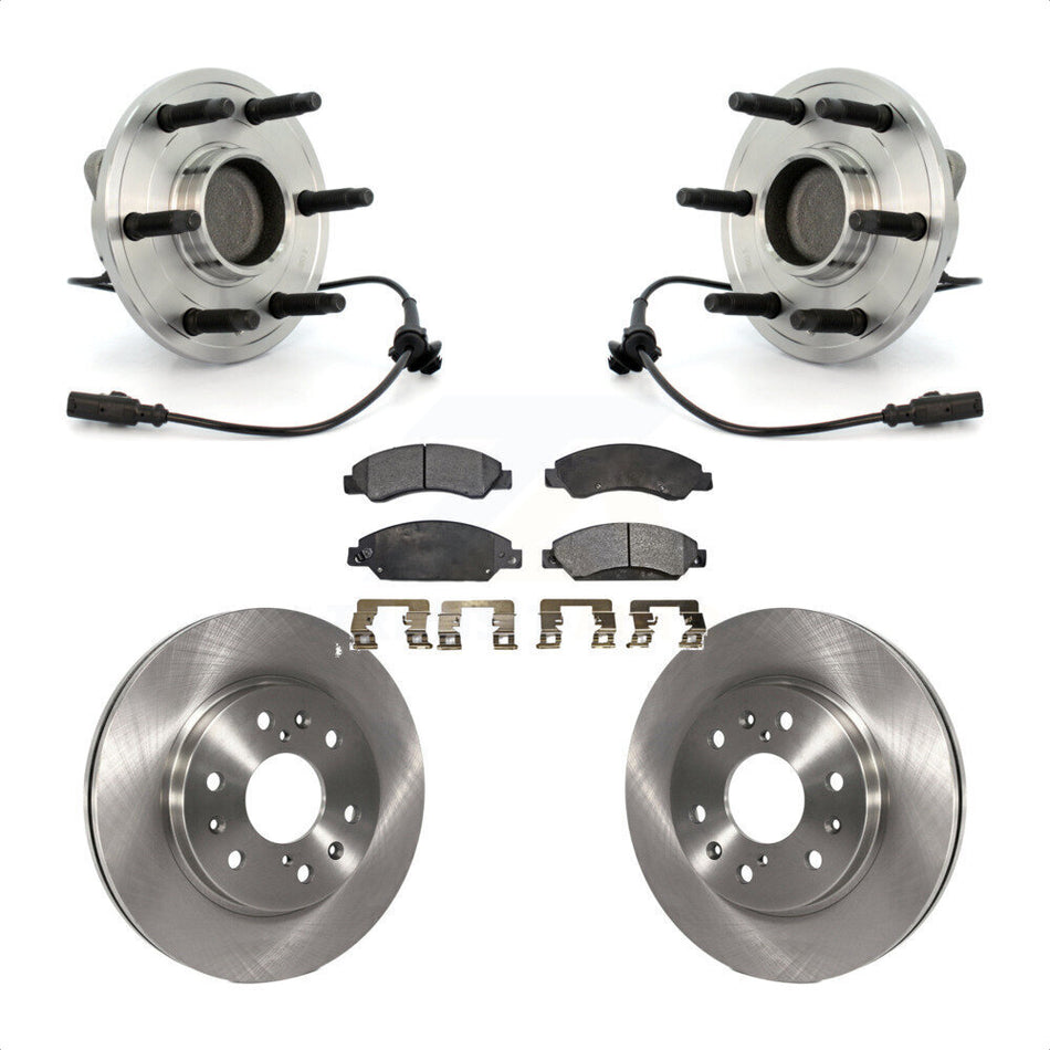 Front Hub Bearing Assembly With Disc Brake Rotors And Ceramic Pads Kit For 2007-2007 Chevrolet Tahoe GMC Suburban 1500 Yukon Avalanche XL Cadillac Escalade RWD KBB-100884