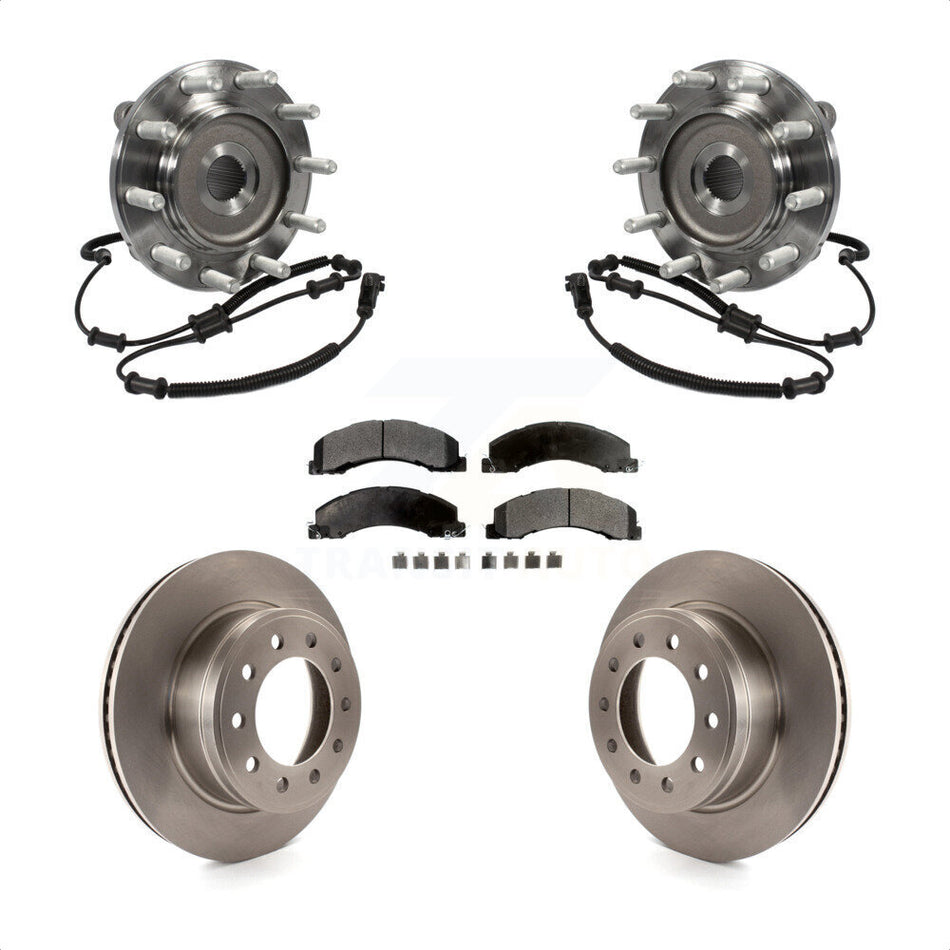 Front Hub Bearing Assembly With Disc Brake Rotors And Ceramic Pads Kit For Ram 5500 Dodge 4500 KBB-100890