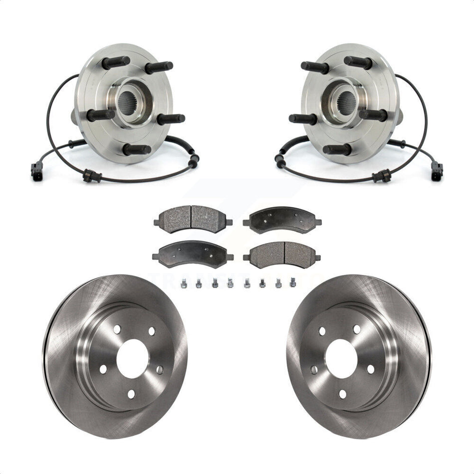 Front Hub Bearing Assembly With Disc Brake Rotors And Ceramic Pads Kit For Dodge Ram 1500 KBB-100905