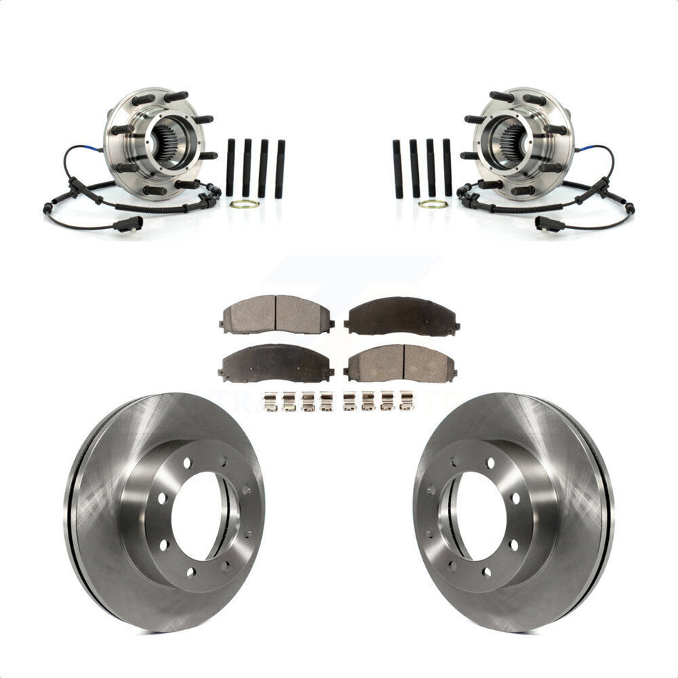 Front Hub Bearing Assembly With Disc Brake Rotors And Ceramic Pads Kit For Ford F-250 Super Duty F-350 4WD KBB-100910