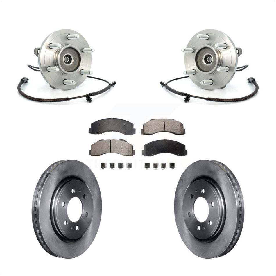 Front Hub Bearing Disc Brake Rotor & Pads Kit For Ford F-150 Expedition Lincoln Navigator KBB-100918