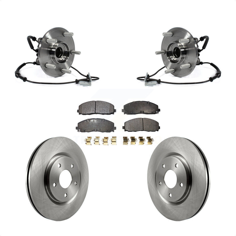 Front Hub Bearing Assembly With Disc Brake Rotors And Ceramic Pads Kit For Dodge Grand Caravan Chrysler Town & Country Ram C/V Volkswagen Routan KBB-100926