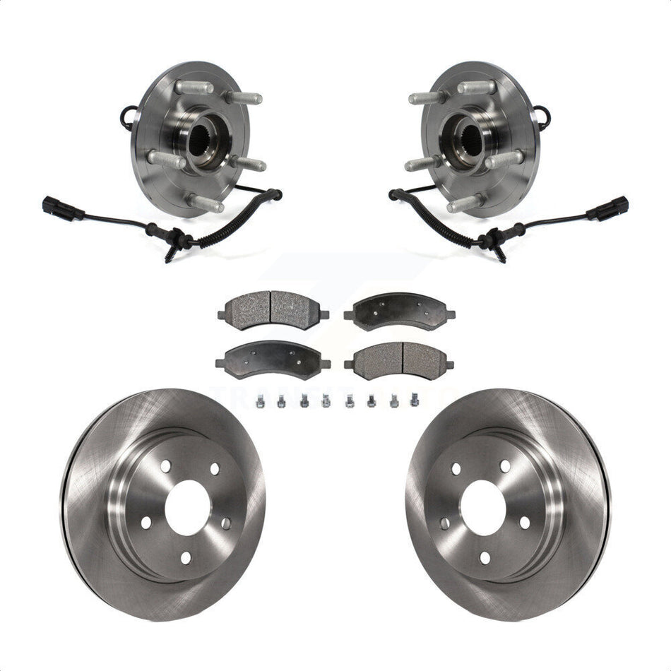 Front Hub Bearing Assembly With Disc Brake Rotors And Ceramic Pads Kit For Ram 1500 Classic KBB-100927