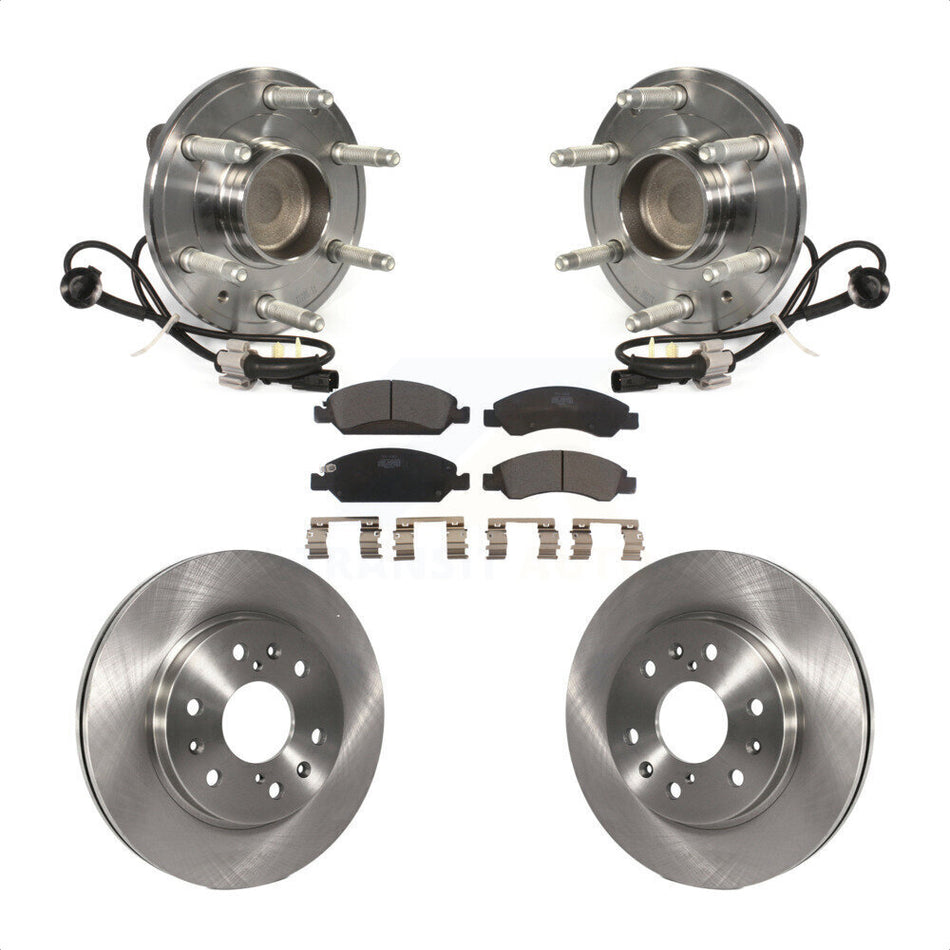 Front Hub Bearing Assembly With Disc Brake Rotors And Ceramic Pads Kit For Chevrolet Silverado 1500 GMC Sierra Tahoe Suburban Yukon Cadillac XL Escalade ESV LD RWD KBB-100931