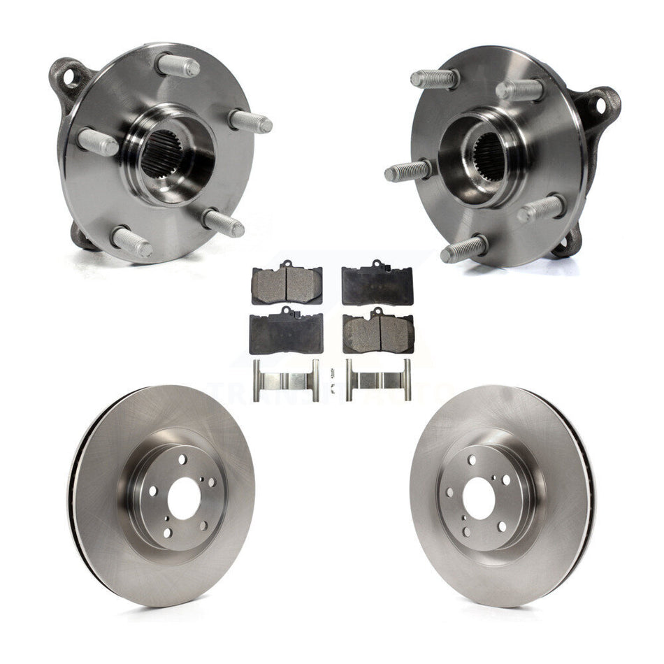 Front Hub Bearing Assembly With Disc Brake Rotors And Ceramic Pads Kit (5Pc) For Lexus GS350 IS300 IS350 RC350 RC300 KBB-100949