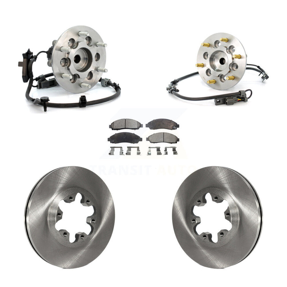 Front Hub Bearing Assembly With Disc Brake Rotors And Ceramic Pads Kit For Chevrolet Colorado GMC Canyon Isuzu i-290 i-280 Sport Chassis Package (ZQ8) KBB-100961