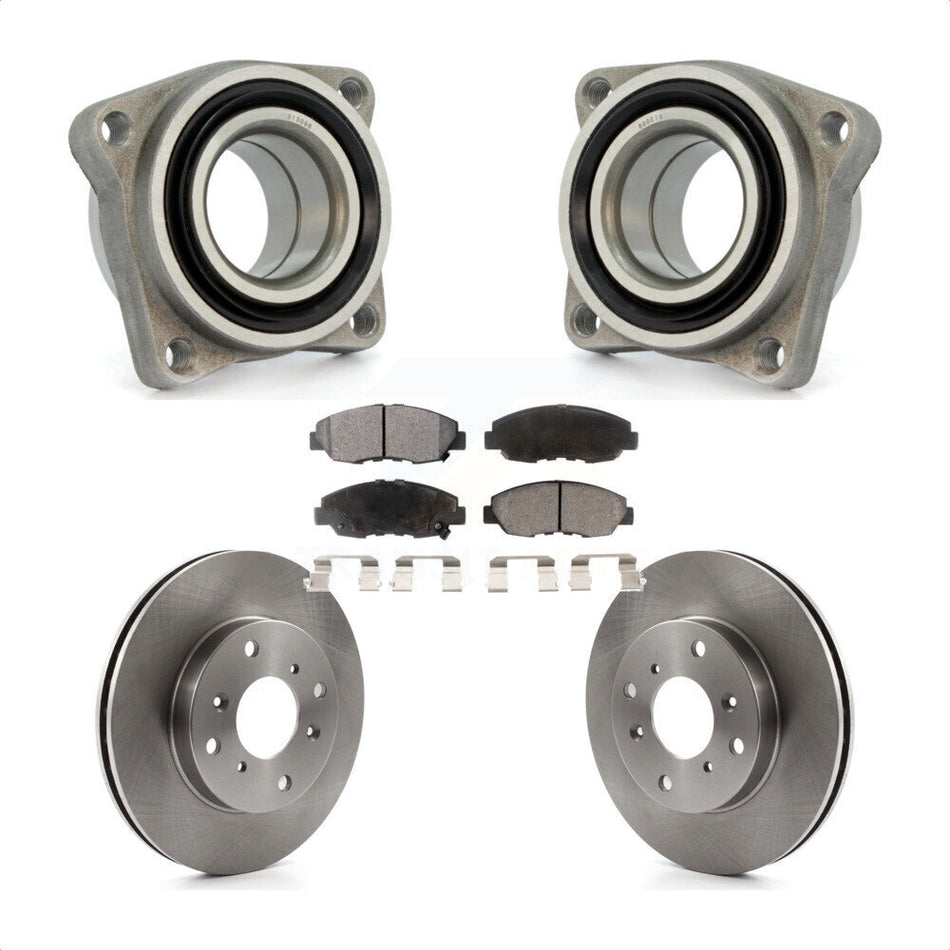 Front Wheel Bearing Assembly With Disc Brake Rotors And Ceramic Pads Kit For 1998-1999 Acura CL 2.3L Module KBB-100970