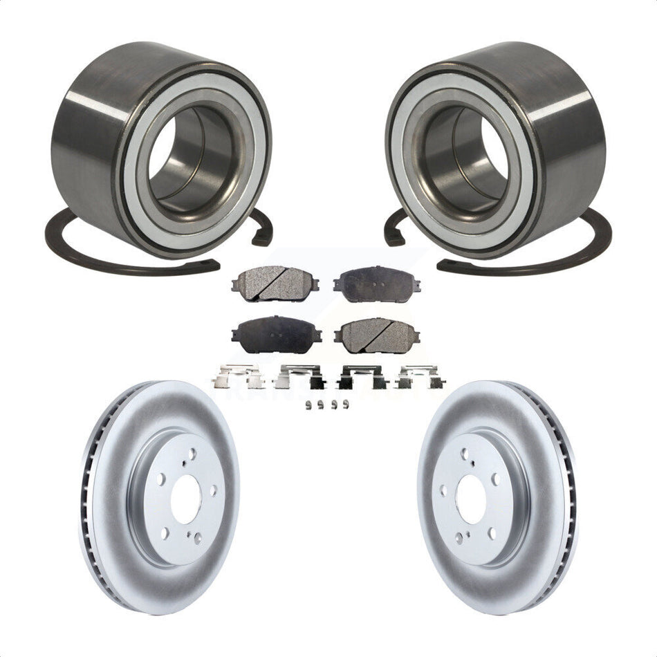 Front Wheel Bearing With Coated Disc Brake Rotors And Semi-Metallic Pads Kit For 2002-2003 Lexus ES300 KBB-101262