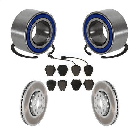 Front Wheel Bearing Coated Disc Brake Rotors And Pads Kit For 2002 Volkswagen Passat 1.8L KBB-101290
