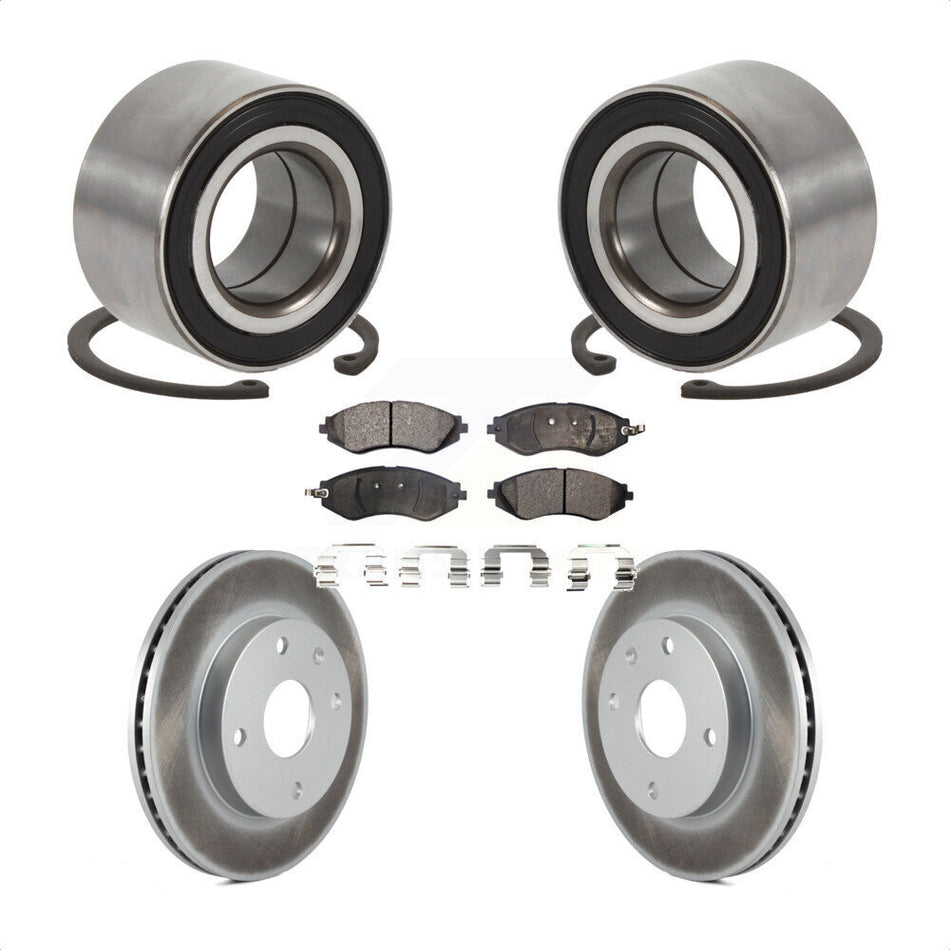 Front Wheel Bearing With Coated Disc Brake Rotors And Semi-Metallic Pads Kit For Suzuki Forenza Reno Chevrolet Optra KBB-101326