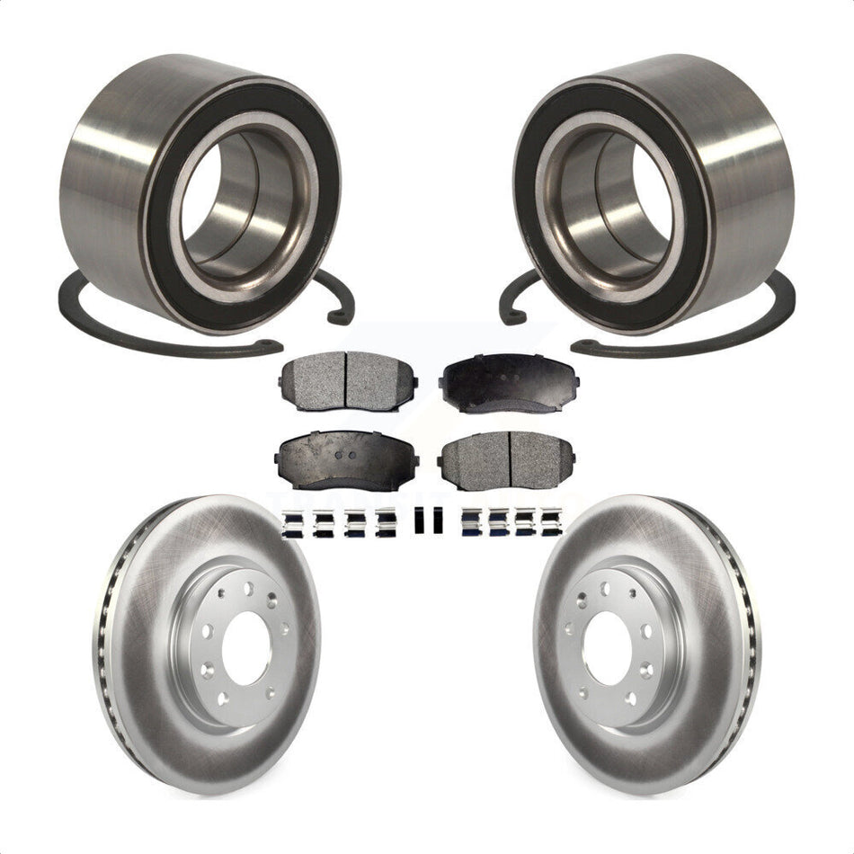 Front Wheel Bearing With Coated Disc Brake Rotors And Semi-Metallic Pads Kit For Ford Edge Mazda CX-7 Lincoln MKX KBB-101363
