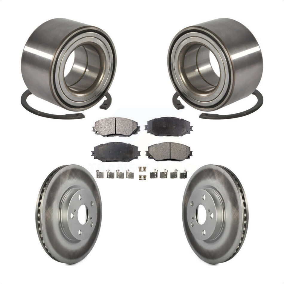 Front Wheel Bearing With Coated Disc Brake Rotors And Semi-Metallic Pads Kit For Toyota Corolla Matrix Pontiac Vibe KBB-101369